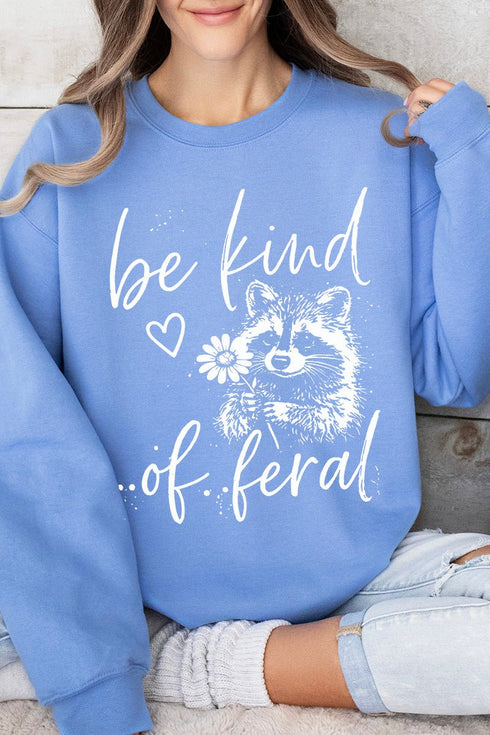 Be Kind Of Feral Raccoon Heavy Blend Crew Sweatshirt