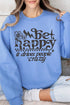 Black Be Happy Heavy Blend Crew Sweatshirt