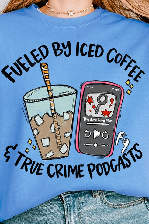 Iced Coffee & True Crime Heavy Blend Crew Sweatshirt