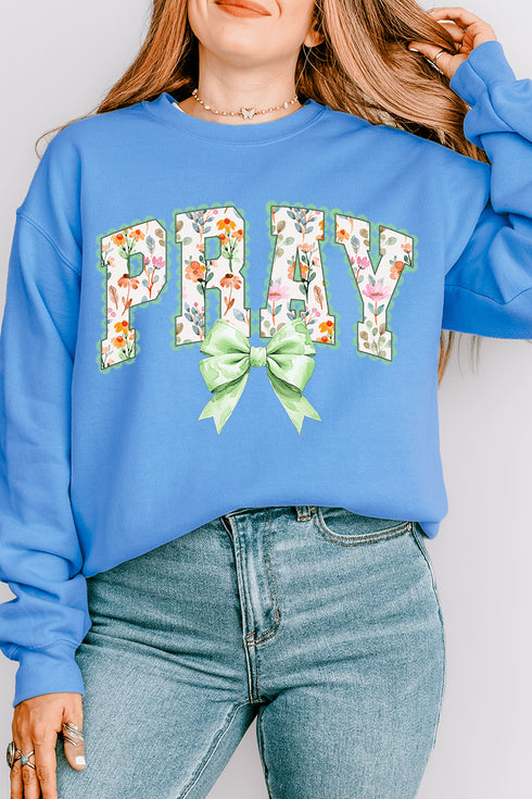 Watercolor Petaled Pray Heavy Blend Crew Sweatshirt