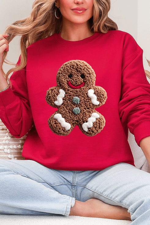 Faux Yarn Gingerbread Kisses Heavy Blend Crew Sweatshirt