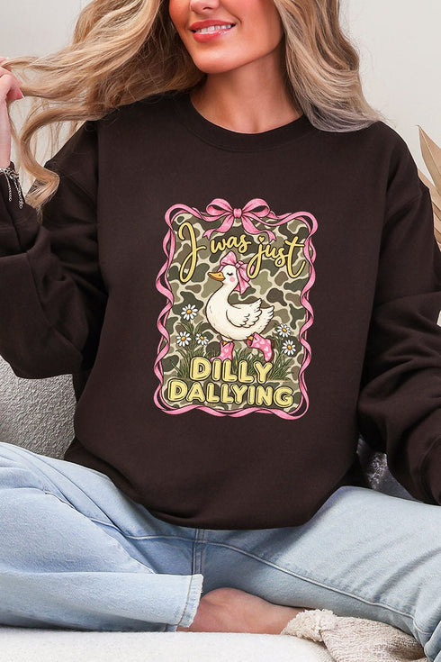Dilly Dallying Camo Goose Heavy Blend Crew Sweatshirt