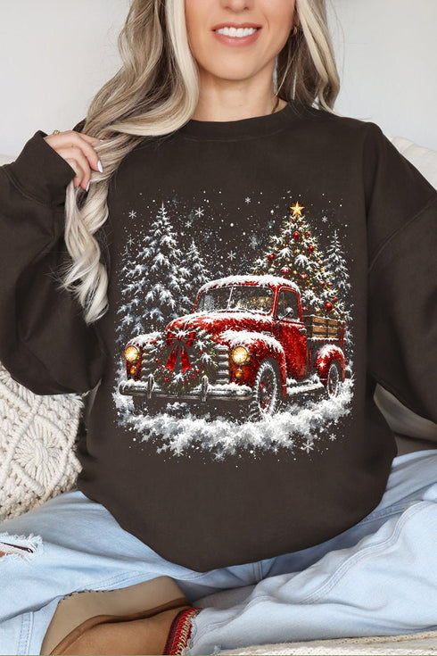 Evergreen Christmas Drive Heavy Blend Crew Sweatshirt
