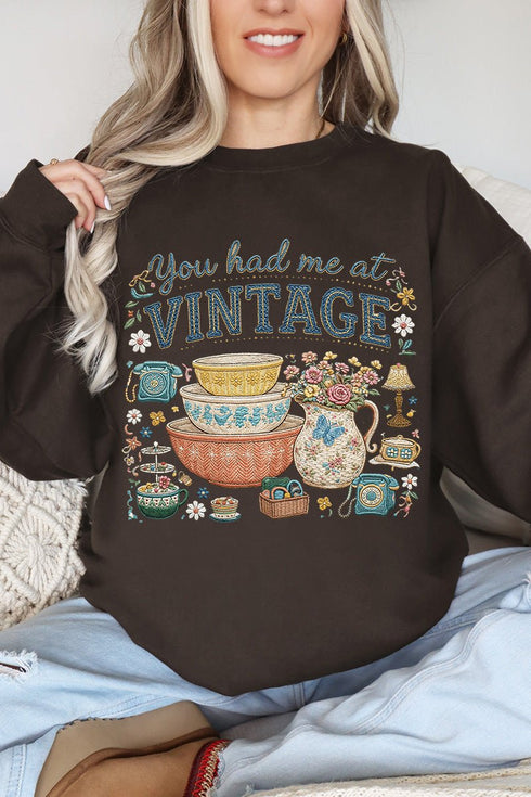 Vintage Threaded Treasures Heavy Blend Crew Sweatshirt