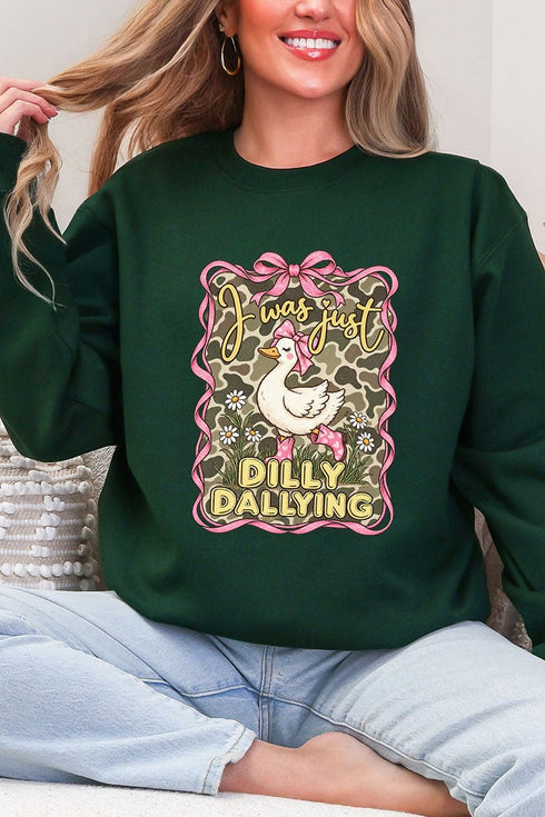 Dilly Dallying Camo Goose Heavy Blend Crew Sweatshirt