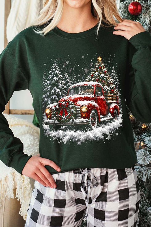 Evergreen Christmas Drive Heavy Blend Crew Sweatshirt