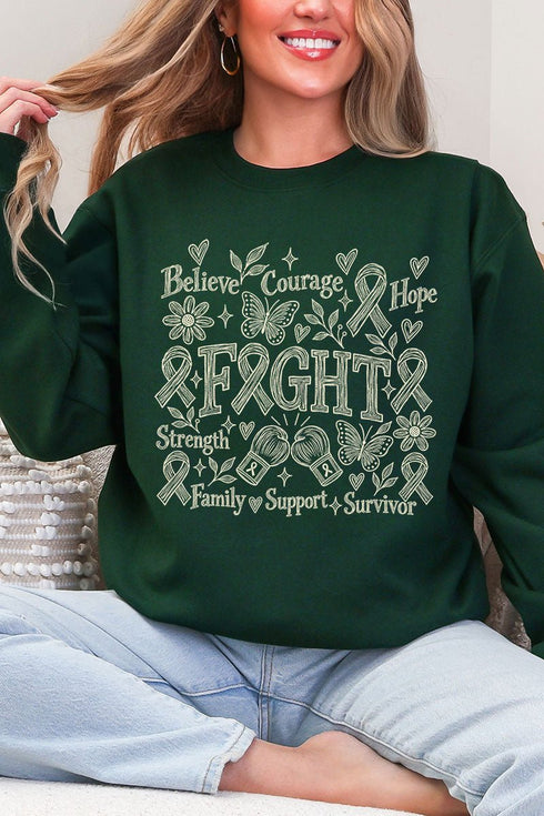 Fight Ribbon Sketch Heavy Blend Crew Sweatshirt