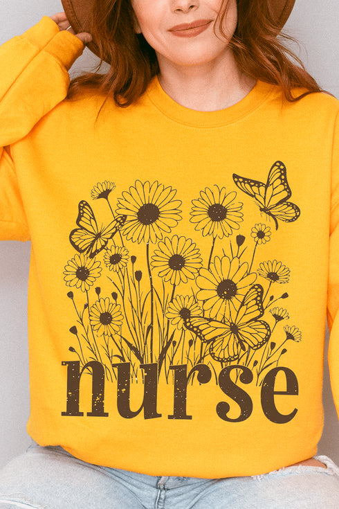 Wildflower Nurse Heavy Blend Crew Sweatshirt