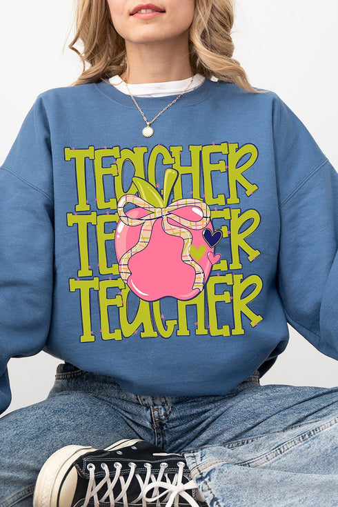 Apple For The Teacher Heavy Blend Crew Sweatshirt