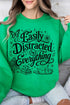 Black Easily Distracted By Everything Heavy Blend Crew Sweatshirt