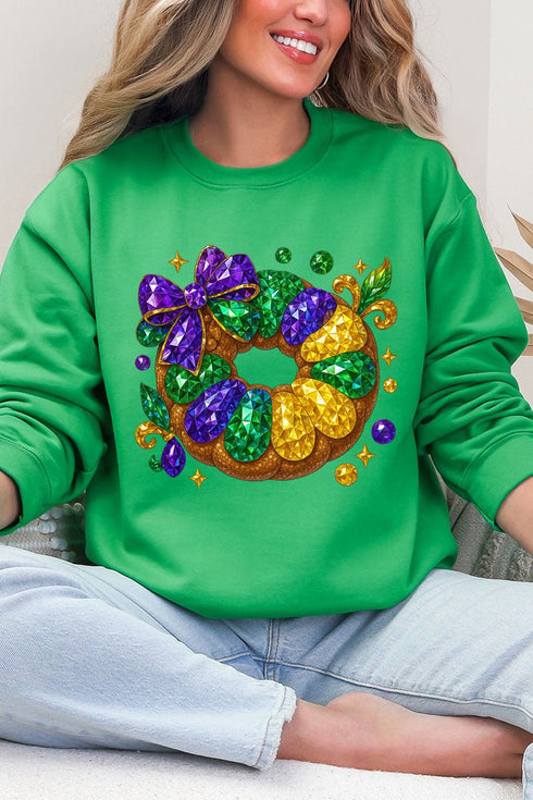 Faux Rhinestone King Cake Heavy Blend Crew Sweatshirt