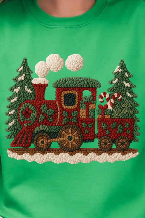 Faux Yarn Mistletoe Express Heavy Blend Crew Sweatshirt