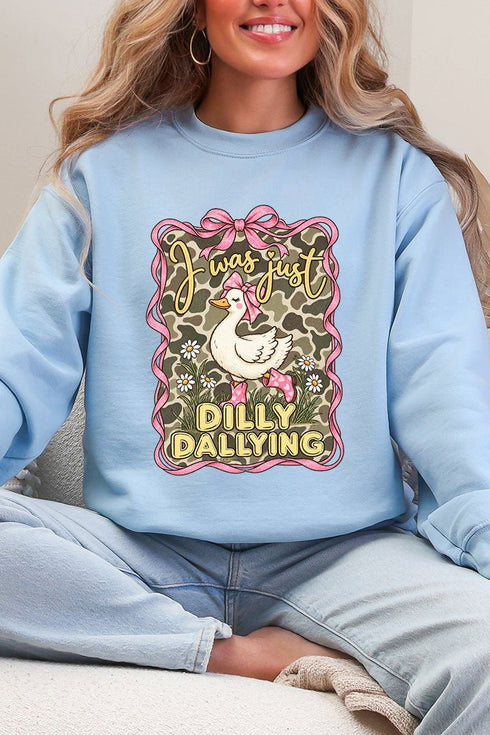 Dilly Dallying Camo Goose Heavy Blend Crew Sweatshirt