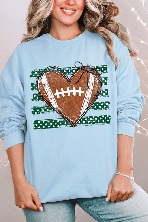 Green Football Sweetheart Heavy Blend Crew Sweatshirt