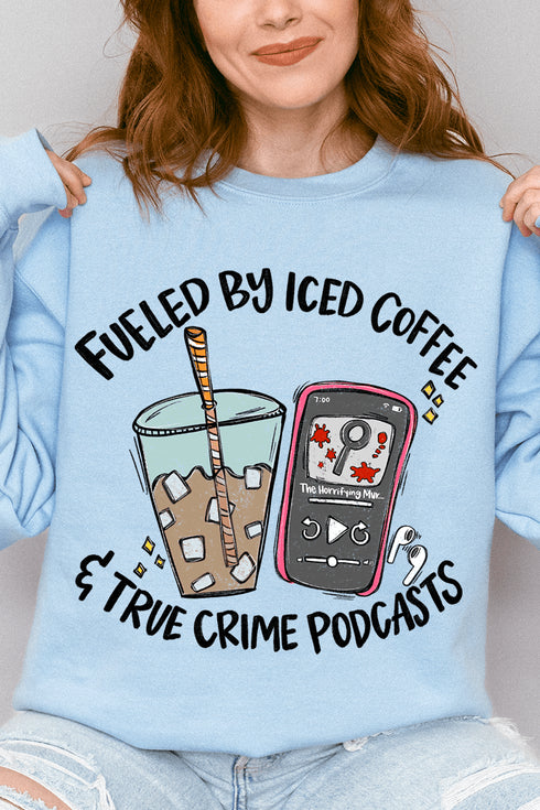 Iced Coffee & True Crime Heavy Blend Crew Sweatshirt