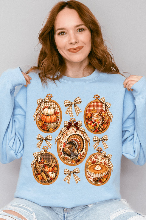 Thanksgiving Portraits Heavy Blend Crew Sweatshirt