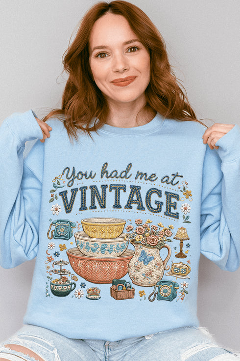 Vintage Threaded Treasures Heavy Blend Crew Sweatshirt