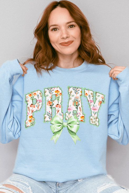 Watercolor Petaled Pray Heavy Blend Crew Sweatshirt