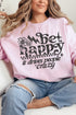 Black Be Happy Heavy Blend Crew Sweatshirt