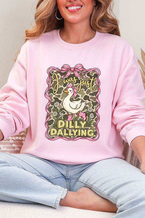 Dilly Dallying Camo Goose Heavy Blend Crew Sweatshirt