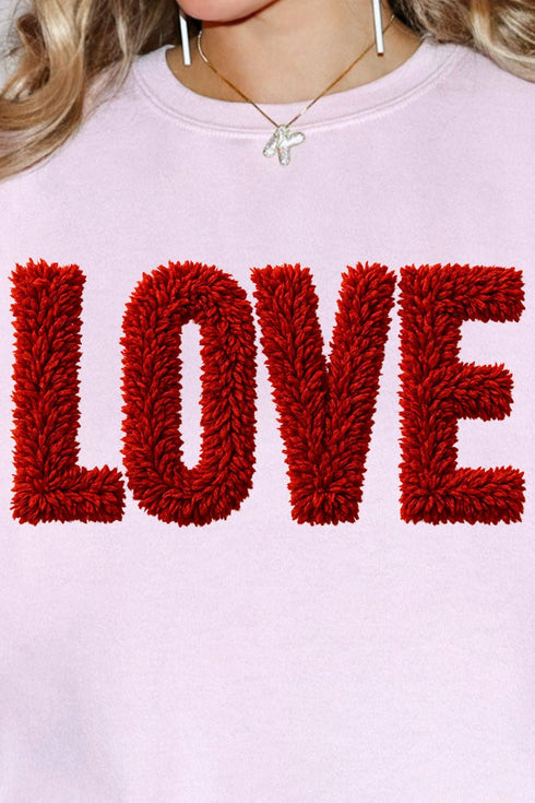 Fall In Love Faux Yarn Heavy Blend Crew Sweatshirt