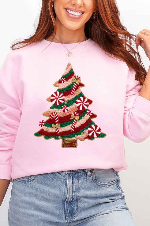 Faux Yarn Candy Cane Wishes Heavy Blend Crew Sweatshirt