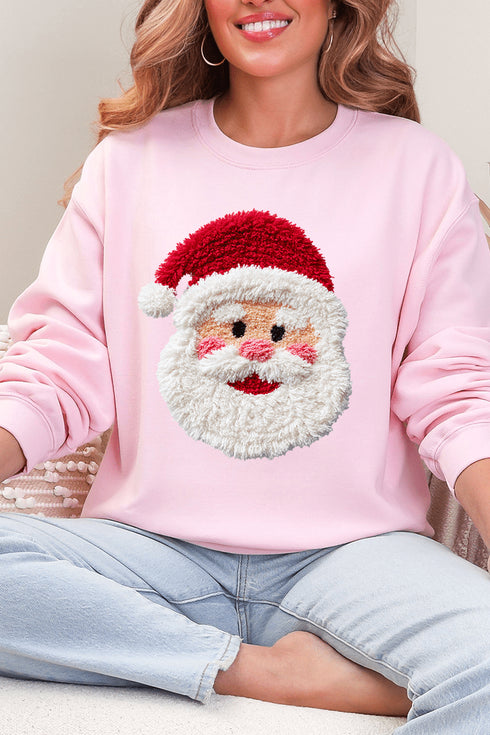 Faux Yarn Stitched With Cheer Santa Heavy Blend Crew Sweatshirt