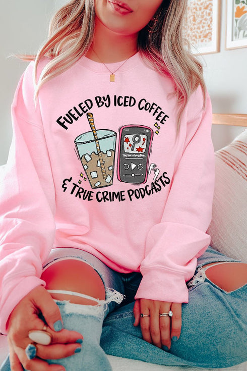 Iced Coffee & True Crime Heavy Blend Crew Sweatshirt