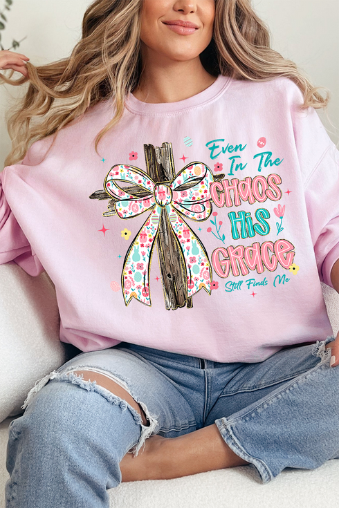 In The Chaos Coquette Cross Heavy Blend Crew Sweatshirt