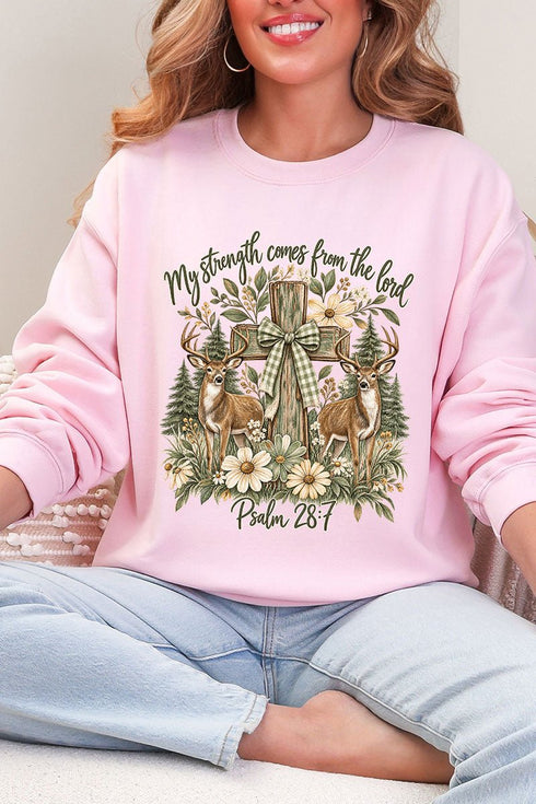 My Strength Woodland Deer Heavy Blend Crew Sweatshirt