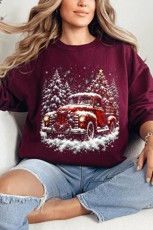 Evergreen Christmas Drive Heavy Blend Crew Sweatshirt