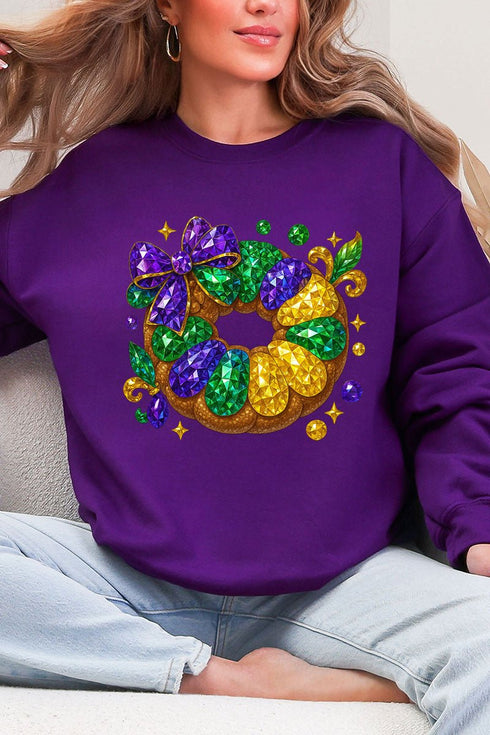 Faux Rhinestone King Cake Heavy Blend Crew Sweatshirt
