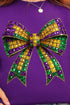 Faux Rhinestone Mardi Gras Bow Heavy Blend Crew Sweatshirt