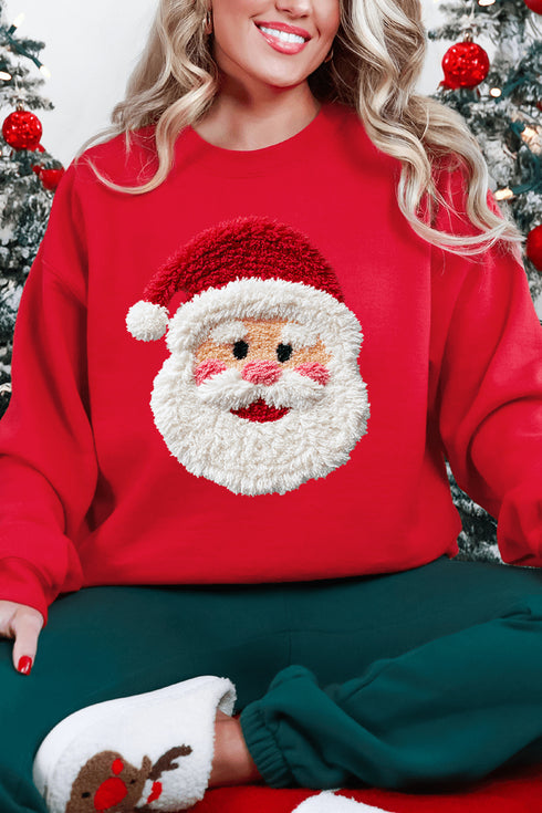 Faux Yarn Stitched With Cheer Santa Heavy Blend Crew Sweatshirt