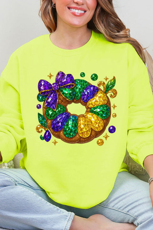 Faux Rhinestone King Cake Heavy Blend Crew Sweatshirt