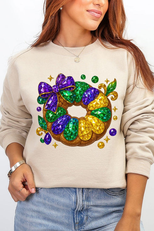 Faux Rhinestone King Cake Heavy Blend Crew Sweatshirt
