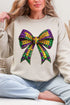 Faux Rhinestone Mardi Gras Bow Heavy Blend Crew Sweatshirt