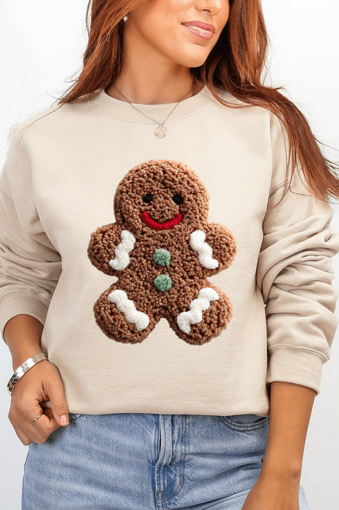 Faux Yarn Gingerbread Kisses Heavy Blend Crew Sweatshirt