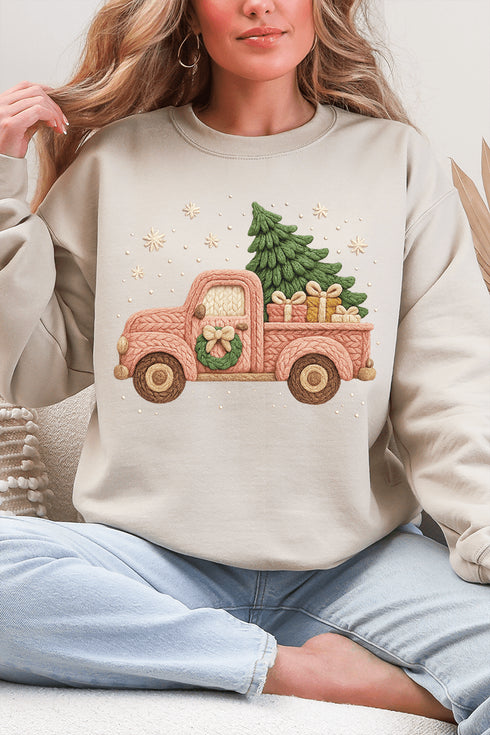 Faux Yarn Holly Jolly Haul Heavy Blend Crew Sweatshirt