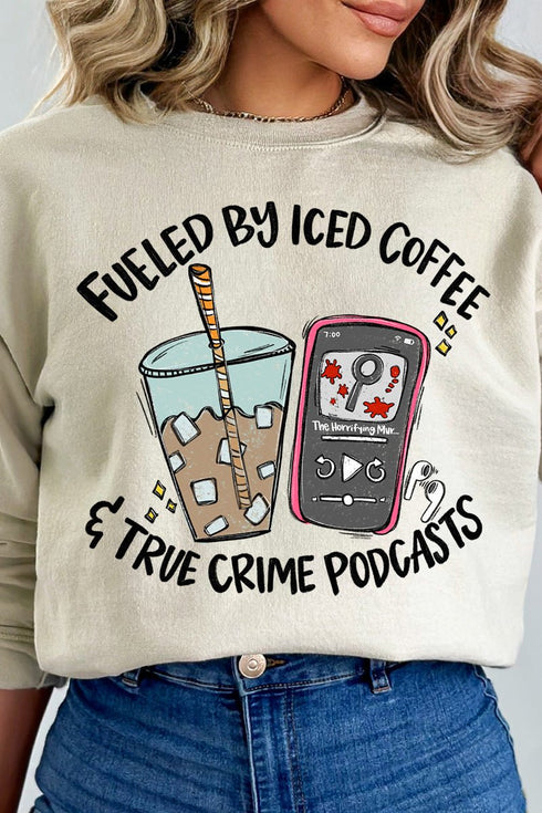 Iced Coffee & True Crime Heavy Blend Crew Sweatshirt