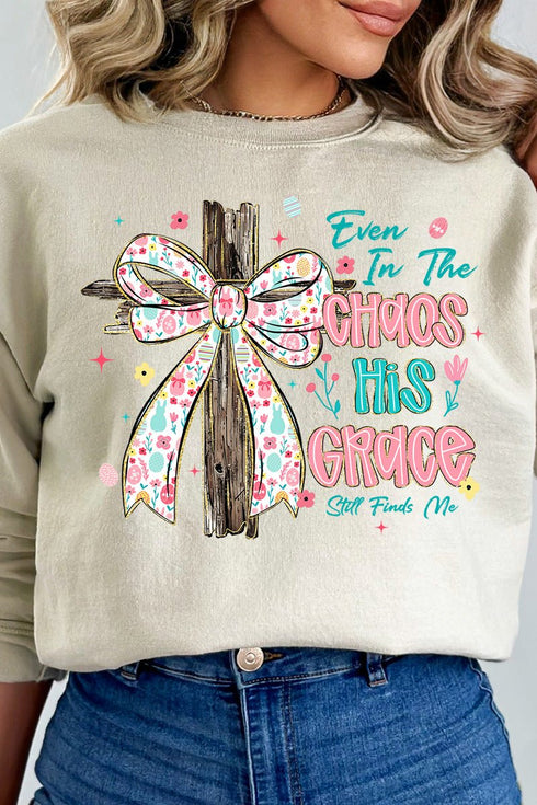 In The Chaos Coquette Cross Heavy Blend Crew Sweatshirt