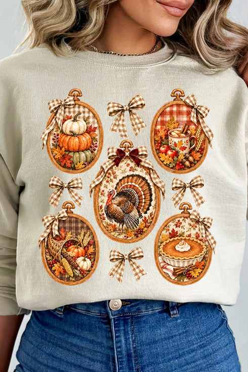 Thanksgiving Portraits Heavy Blend Crew Sweatshirt