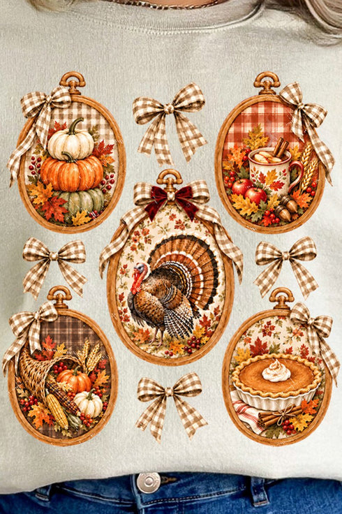 Thanksgiving Portraits Heavy Blend Crew Sweatshirt
