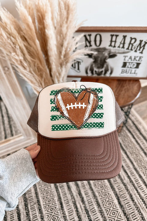 Green Football Sweetheart Otto Foam Front Trucker Hat