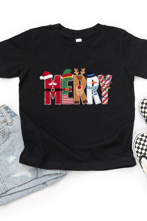 Toddler Christmas Characters Merry Fine Jersey Tee