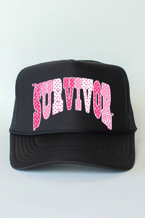 Pink Polka Pop Survivor Otto Foam Front Trucker Hat
