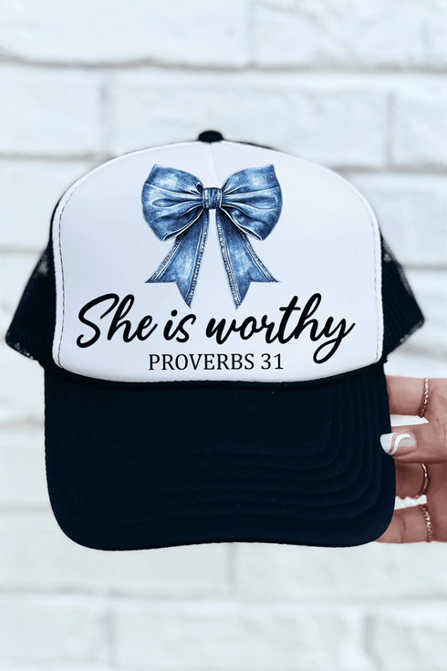 Blue Bow Worthy Otto Foam Front Trucker Hat