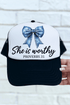 Blue Bow Worthy Otto Foam Front Trucker Hat