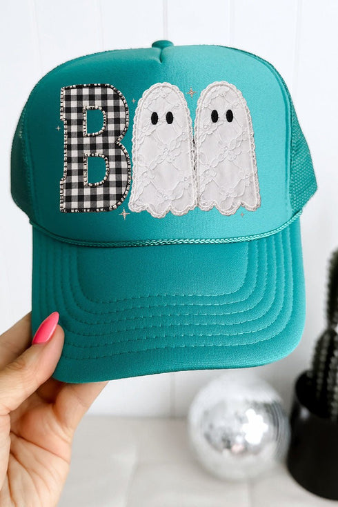 Gingham & Lace Boo Otto Foam Front Trucker Hat