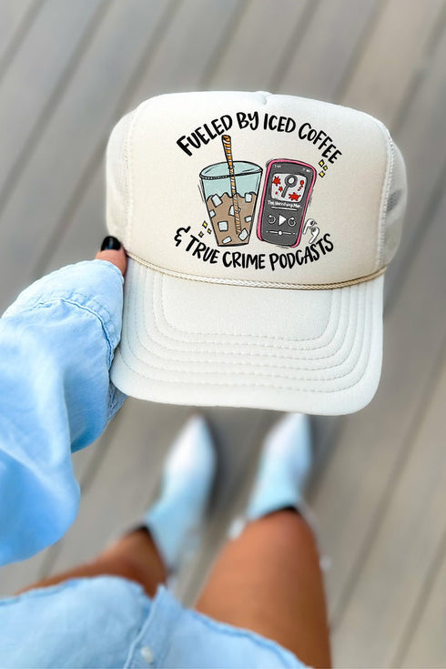 Iced Coffee & True Crime Otto Foam Front Trucker Hat